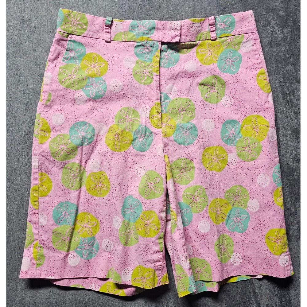 Vintage Lilly Pulitzer Shorts‎ Women's 4 Pink Bermuda Sand Dollar Cotton Y2K